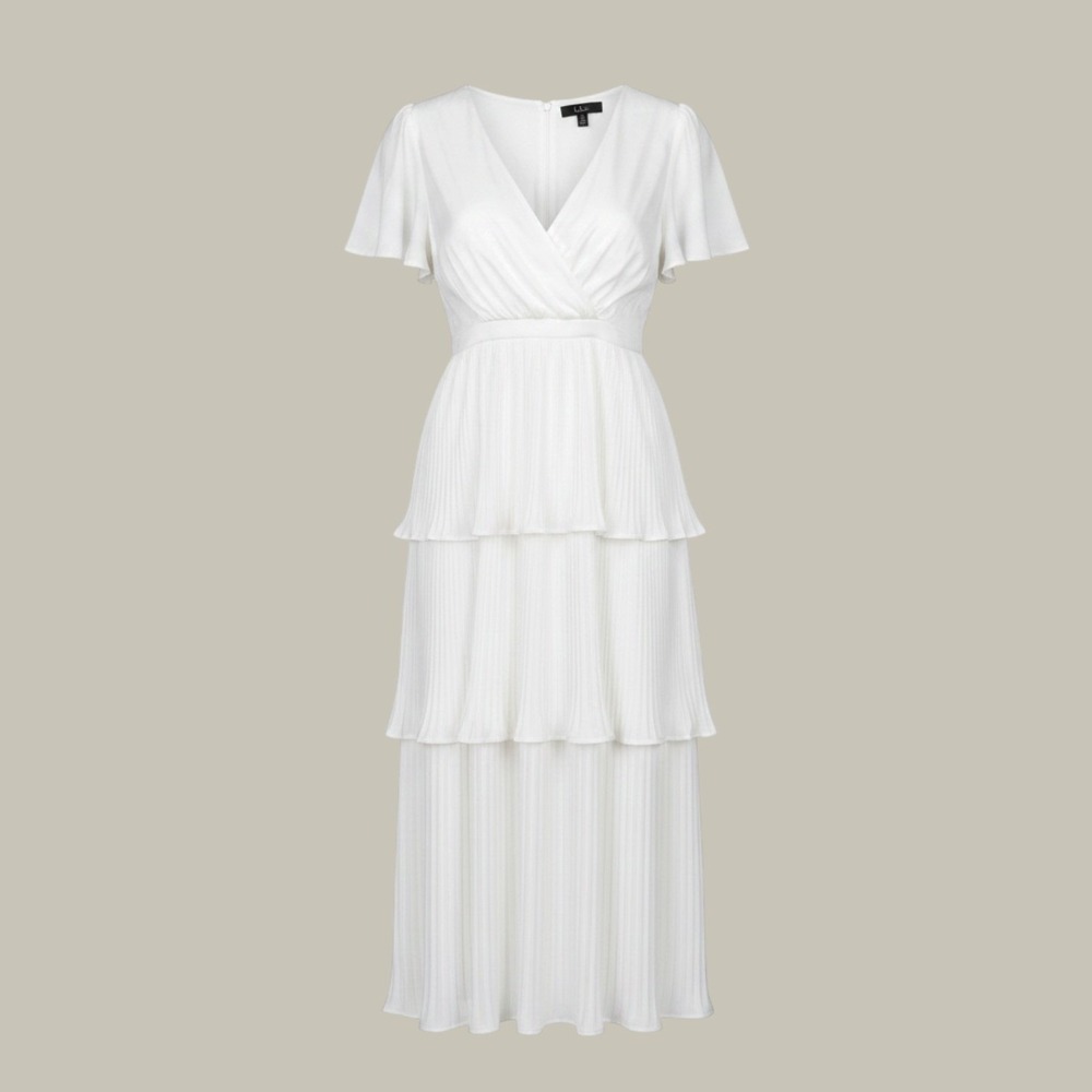Lulus Maxi Dress Women M White V-Neck Flutter Sleeve Wedding NWT Bachelorette